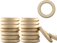 20PCS Unfinished Wooden Rings, 60mm/2.4" Natural Smooth Wooden Circles Rings for