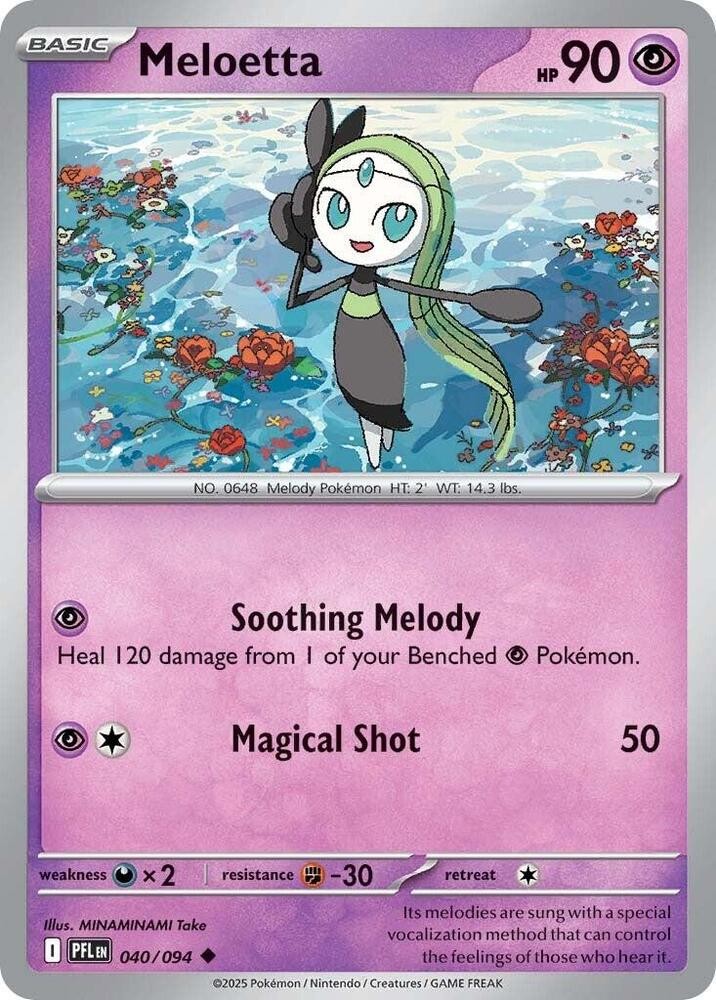 Meloetta Uncommon ME02: Phantasmal Flames 040/094 NM Reverse Holo