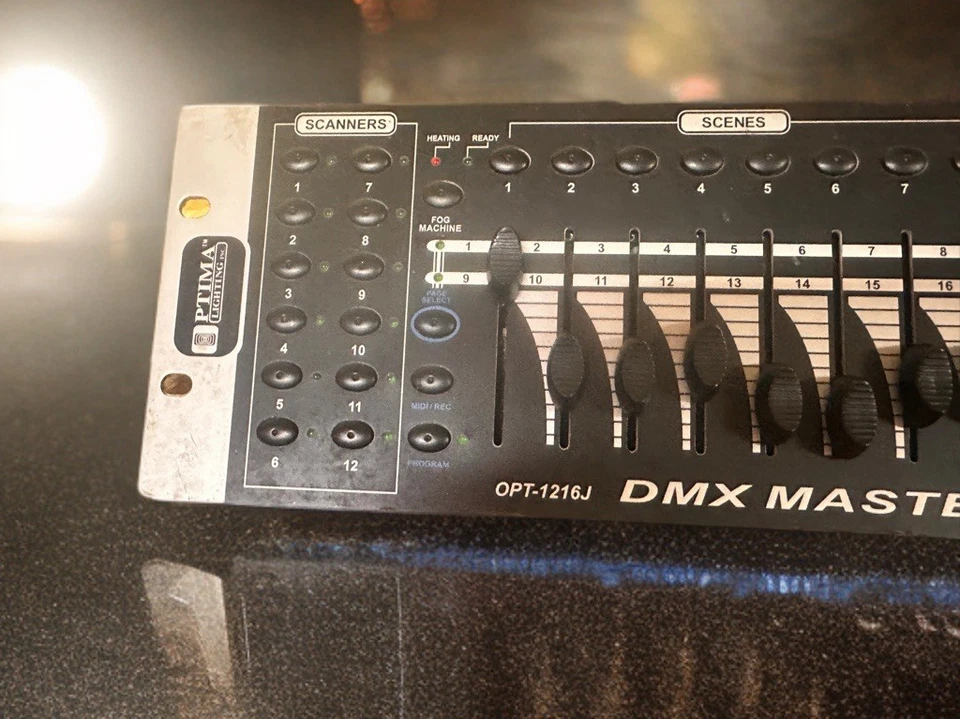 Optima DMX Master OPT 1216J 192 Channel DJ Stage Lighting Controle Console MIDI - Image 3 of 4