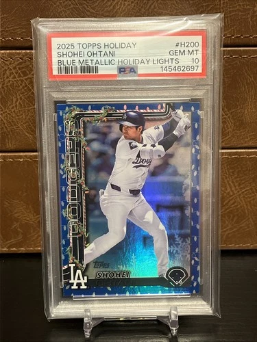 2025 Topps Holiday - Shohei Ohtani POP 1 Holiday Blue Metallic Glitter PSA 10