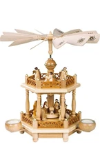 16701 - Richard Glaesser Pyramid - 2 tiers Nativity Scene and Angel Musicians -