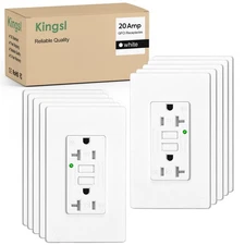 GFCI Outlet 20A Amp Ground Fault Receptacle LED Indicator with Decor plate 10PCS