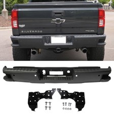 Black Rear Bumper For Chevy Silverado 1500 Gmc Sierra 2014-2018 Wsensor Holes Black Rear Bumper For Chevy Silverado 1500 Gmc Sierra 2014-2018 Wsensor Holes