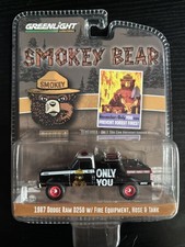 Greenlight 1:64 Only You 1987 Dodge Ram D250 w Fire Hose Tank Smokey Bear 