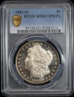 1881 O $1 PCGS MS 62+ DMPL Morgan Silver Dollar Coin Amazing Reverse Deep Mirror