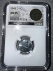 1943 D Cent MS65 NGC World War II Era M6 Bazooka Rocket Bag Frag Bullion 1C