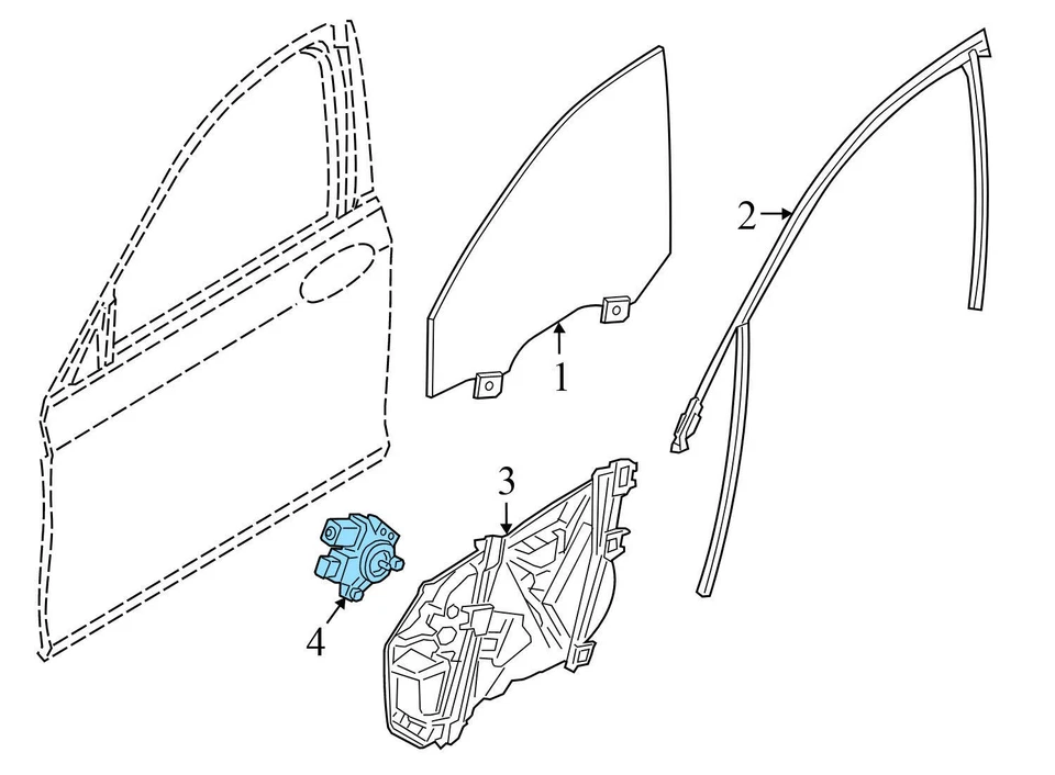 2018-2022 BMW M5 - Front Right Window Motor 7455081 - Image 3 of 4