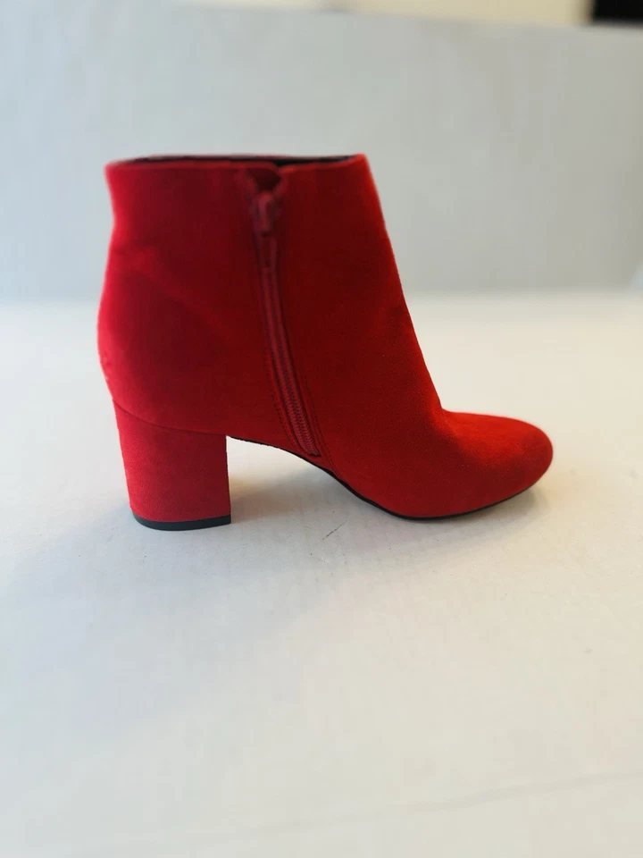 Inc Mujeres Rojo Gamuza 2.5” Botas Tacón Bloque EE. UU. Talla 6M Foto 4 de 4