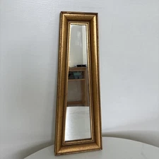 Vintage MCM Cape Craftsmen Obelisk Wood Framed Gold Tone Wall Mirror