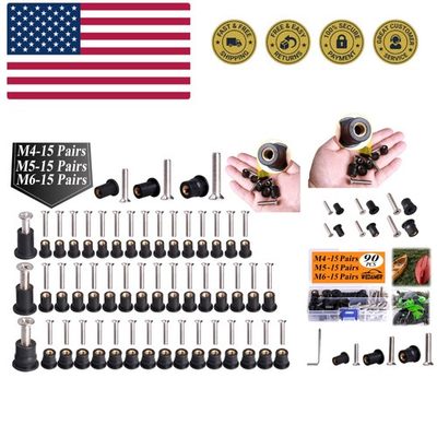 #ad #ad 45 Pairs M4 M5 M6 Neoprene Well Nuts with Stainless Steel Screw M5 Rubber Wel... $36.53