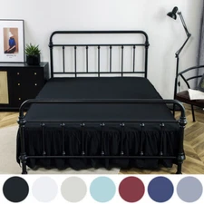 Luxury Dust Ruffle Microfiber 14"Drop Super Soft Pleated Bed Skirt Tailored Drop