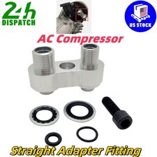 For Ac Compressor Straight Adapter Fitting Rebuild Cnc Billet Aluminum Ls Gm R4