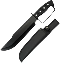 Rite Edge Backyard Bowie Fixed Knife 10" 420 Steel Blade Rubberized ABS Handle