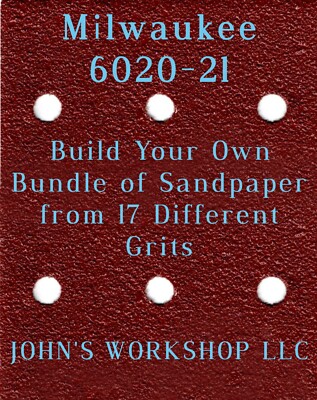 Build Your Own Bundle Milwaukee 6020-21 1/4 Sheet No-Slip Sandpaper 17 Grit
