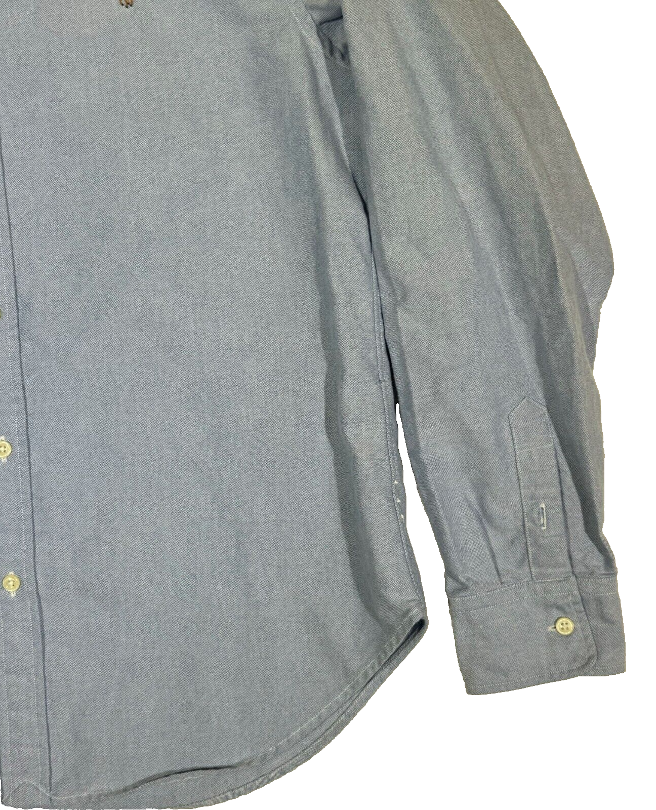 Camicia uomo Ralph Lauren grande blu cotone carne pony manica lunga bottoni M609