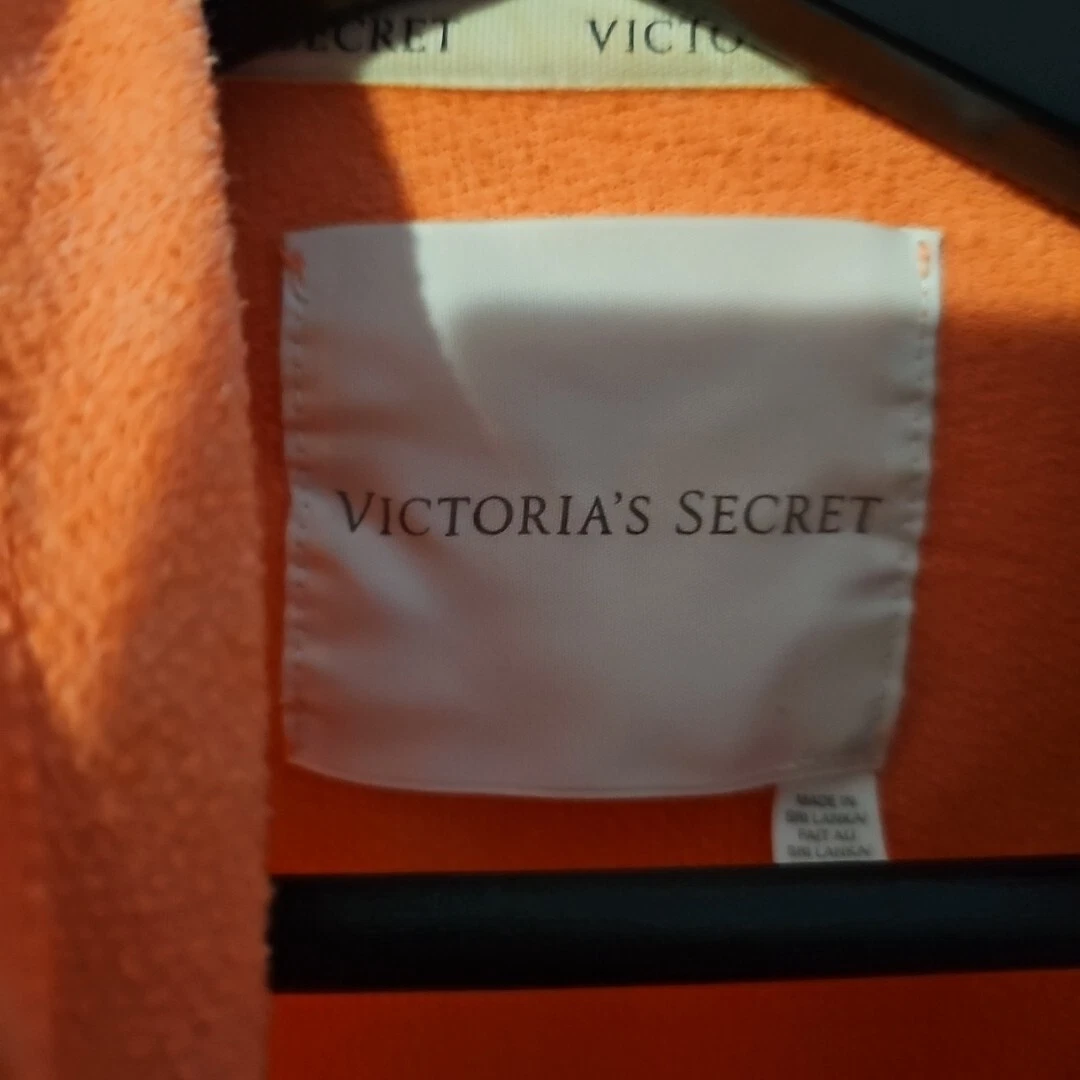 UNDERCOVER Felpa con cappuccio VICTORIA'S SECRET rosa logo cuore piccolo cerniera intera