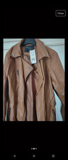 Brown Biker Jacket, With Zips