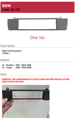 Cornice Autoradio 1 DIN Per BMW Z4 Roadster (E85) E Coupé (E86) – Colore Antracite, Sostituzione Originale Per Modelli 2003-2008 - 2