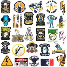 50Pcs Hard Hat Stickers Electrician Lineman Construction Helmet Decals Ibew Tool