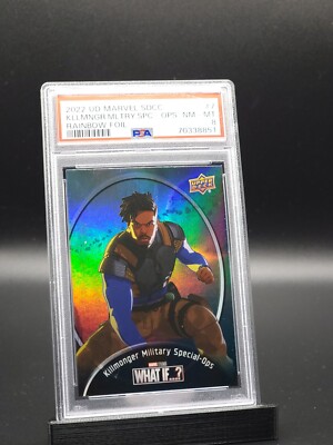 SDCC 2022 EXCLUSIVE Upper Deck Marvel Studios Killmonger Rainbow Foil PSA 8