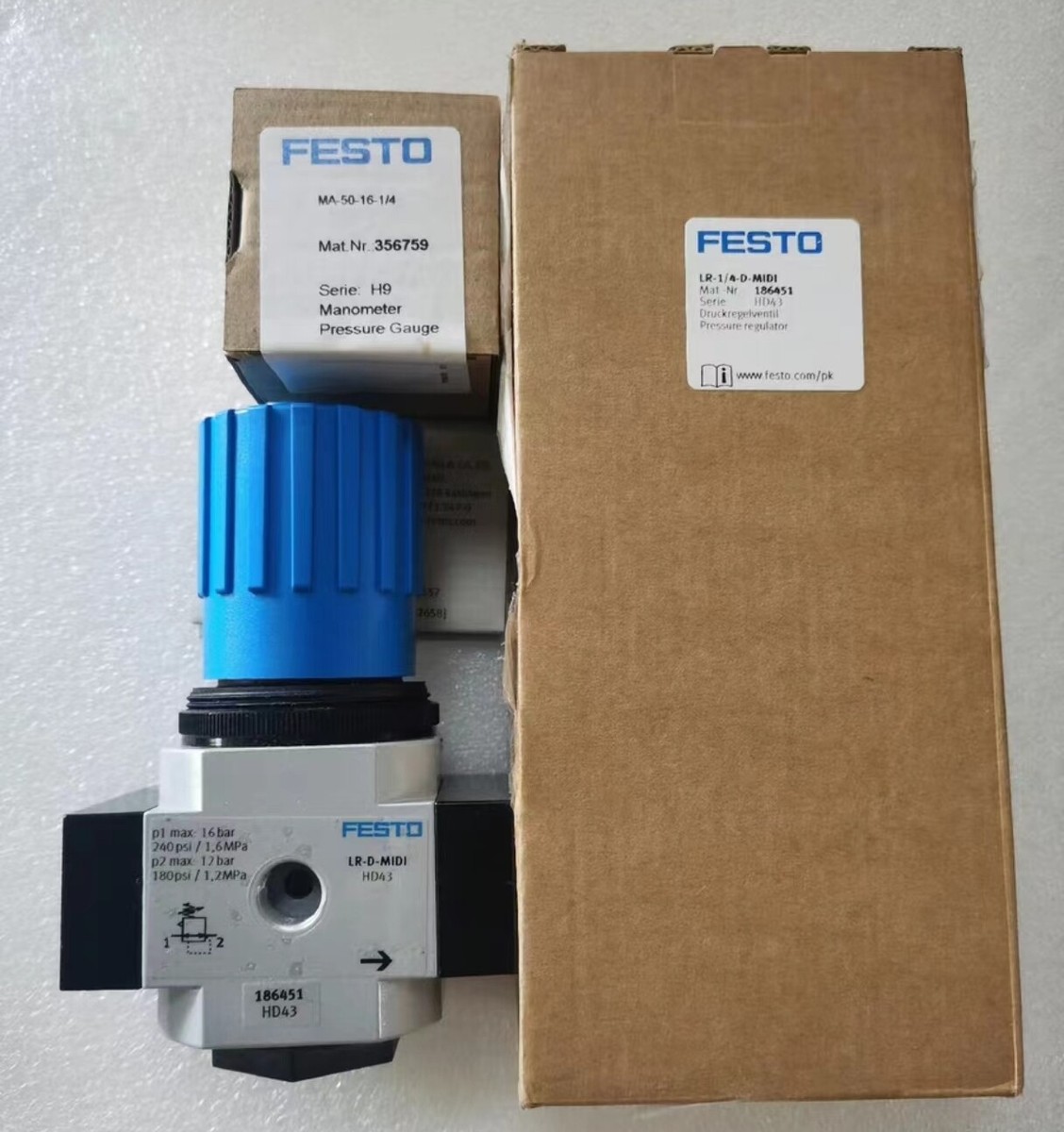 1PC Festo LR-1/4-D-MIDI 186451 Pressure Reducing Valve New LR1