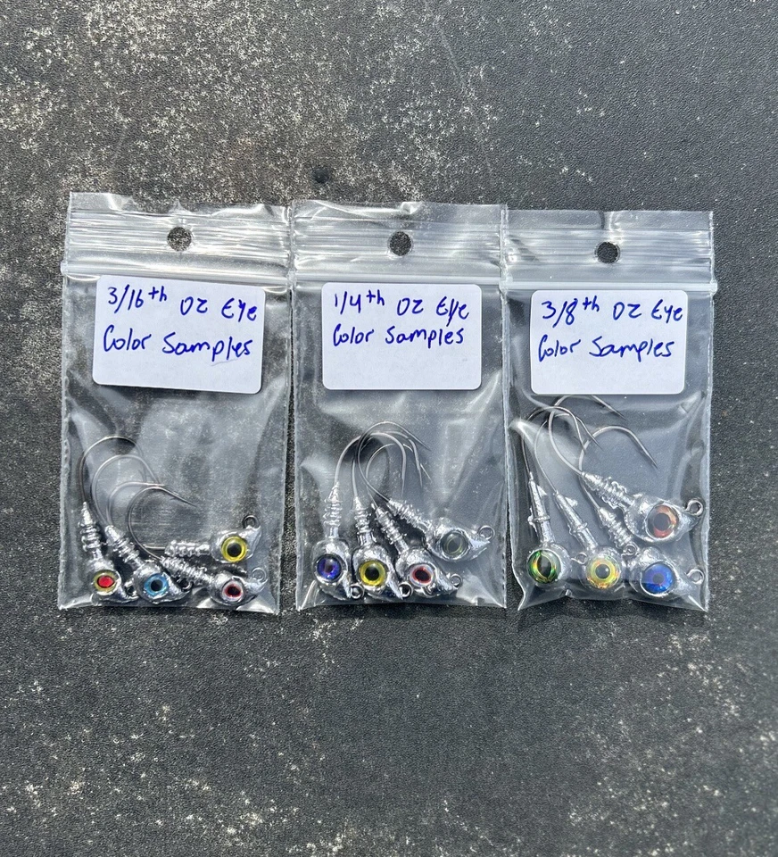 Bag Of 15 3/16Oz Round Head With 3D Eyes Jig Heads, 2/0 Mustad Ultra Point Hooks - Image 2 of 2