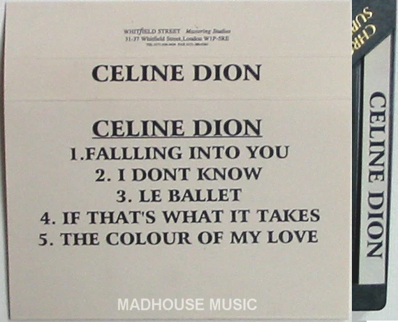 CELINE DION Cassette 5 TRACK PROMO Only Whitfield STUDIO Tape Falling / I Don't - Image 2 of 2