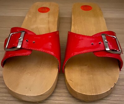 Holzpantoletten Gr.40 rot glänzend