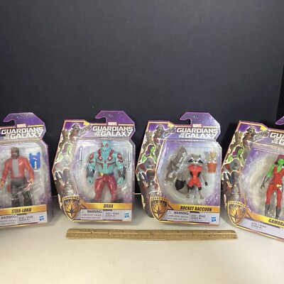 4 Marvel Guardians of the Galaxy Animated Star-Lord, Drax, Gamora 5.5'' Read