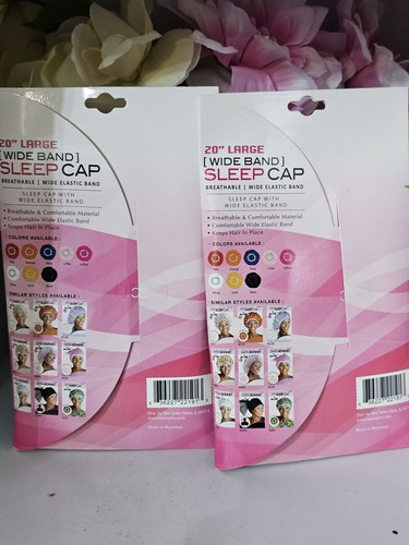 2pc Magic Satin Wide Band Sleep Cap - Picture 4 of 5
