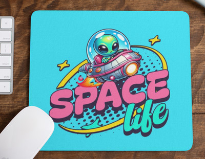 Alien UFO Space Life Graphic Mouse Pad