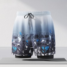 Men's Comfort Double-Layer Beach Shorts Drawstring Men's Swimming Trunks