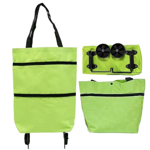 Foldable Shopping Bag With Wheels - 2In1Reusable Waterproof Trolley Shopping Car