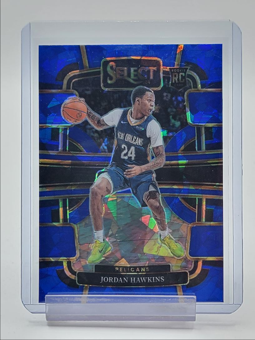JORDAN HAWKINS 2023-24 SELECT CONCOURSE ROOKIE BLUE CRACKED ICE RC Q2794