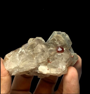 Stunning Garnet with Quartz Cluster Natural Mineral Specimen From Pakistan