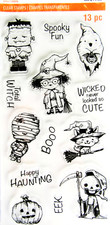 Halloween Scary Cuties Clear Acrylic Stamp Set by Recollections 639225 NEW