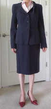 Authentic Georgio Armani CollezionI Italy Blue 2 pc jacket Skirt Suit Sz 8