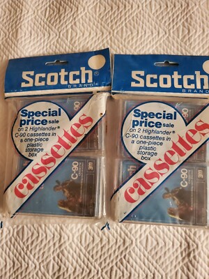 New 3m Scotch Highlander Low Noise C-90  VTG OLD cassette tape Lot Of 4 RARE. 