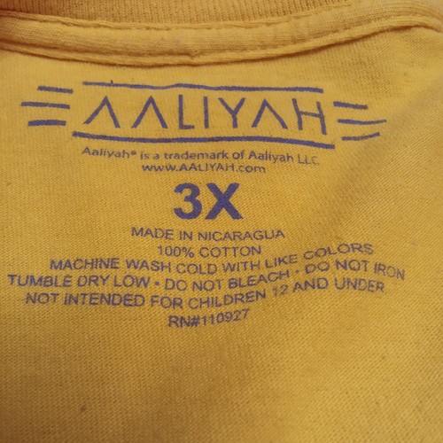 Camiseta retrato estampado gráfico AALIYAH Y2K para mujer talla 3X amarillo Skatercore - Imagen 3 de 3