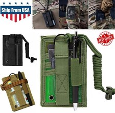 Tactical ID Card Credit Organizer Hook Loop Patch Badge Holder Neck Lanyard USA