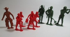 Lot of Large Plastic Figures, Army, Firefighters, Cowboy