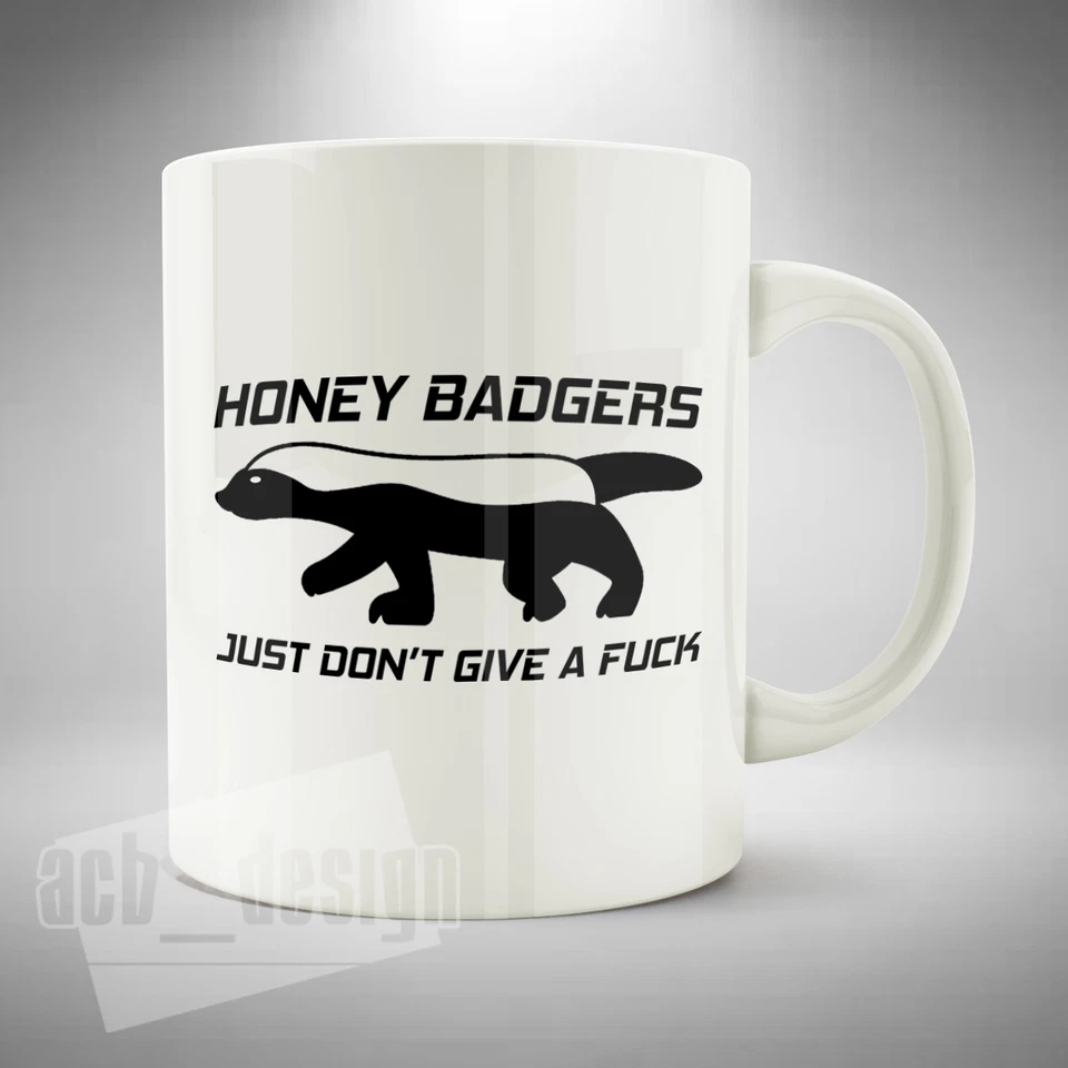ACB DESIGN Honey Badger Mug / Cup Coffee Tea Funny Crazy Fearless Animal Ratel Mustelidae