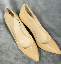 Cole Haan Beige Patent Heels / Go To Park Pumps Pointed Toe / Medium Height Heel