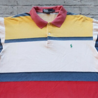 トップス 90s POLO SPORTS OpenCollar Ombre Shirt Vintage 90s Polo Ralph Lauren Stripe Ombre Shirt Size XL L