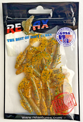 Relax Cherokee Tail 2.5'' 5.5cm TS037 15-Piece Rubber Fish Twister Lure USA Made