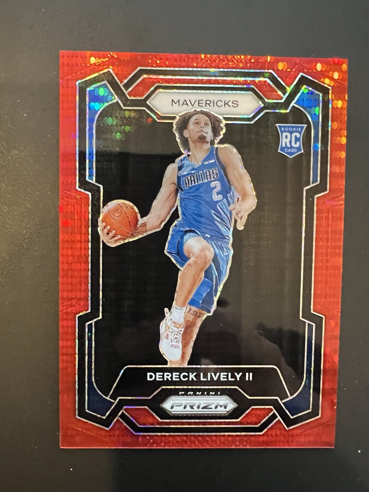 2023-24 Panini Prizm Dereck Lively II #163 Red Pulsar Prizm Rookie /299