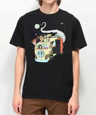 A-Lab Mens Take A Ride Alien Bus  Funny Black T-Shirt New S, M, L, XL, 2XL, 3XL