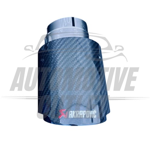 AKRAPOVIC EXHAUST TIPS 4" OUTLET BLUE & BLACK CARBON FIBRE UNIVERSAL - Picture 2 of 10