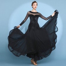 Adult Latin Tango Waltz Velvet Modern Dance Ballroom Performance Dress Dancewear