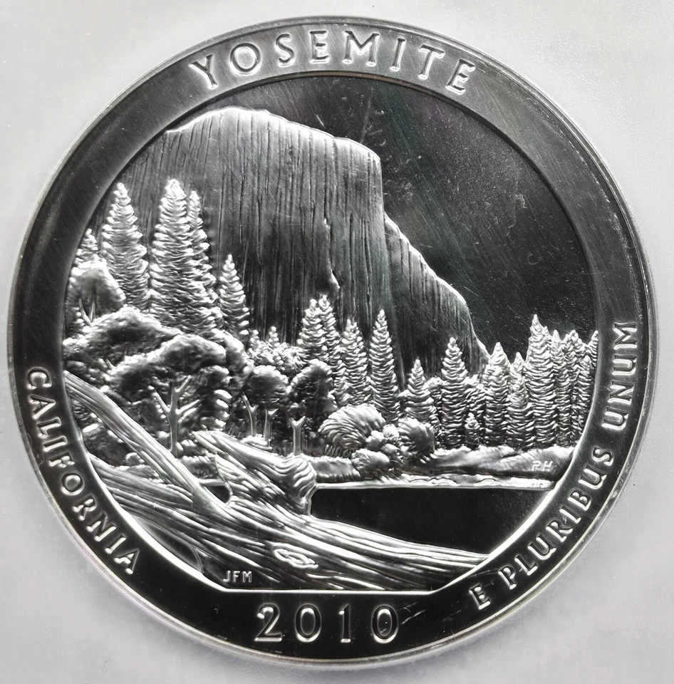 2010 Yosemite NP Silver 5oz 25C MS 68 PL Proof Like PCGS ATB First Strike - Image 3 of 4